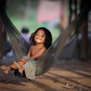 Lycklig stund i hängmattan